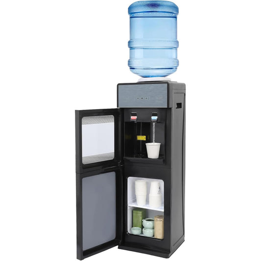 Con erogazione di acqua calda e fredda, bicchieri riempiti dalle uscite del distributore