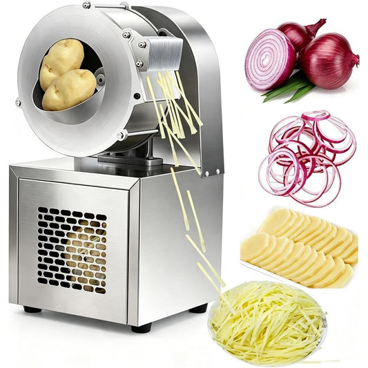 Verdure tagliate lungo una lama guidata con lama rimovibile e con spessore di taglio regolabile